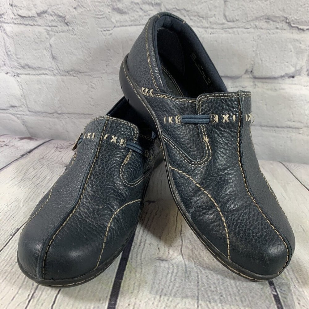 Clarks Bendables Leather Loafer Blue Size 7M